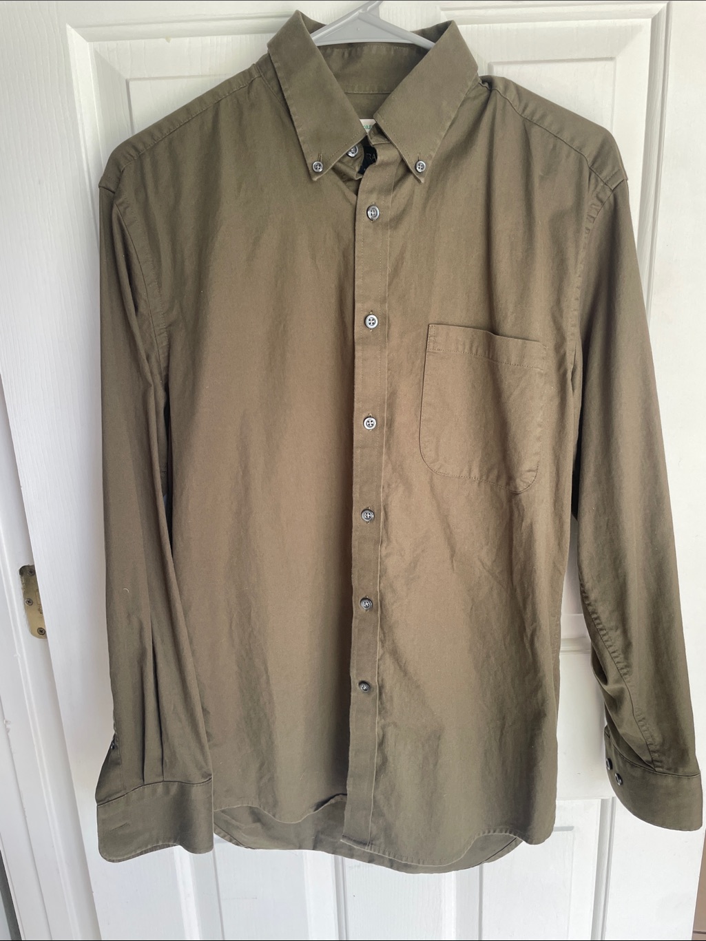 Jos. A. Bank Olive Green Button-Down Long Sleeve Shirt
